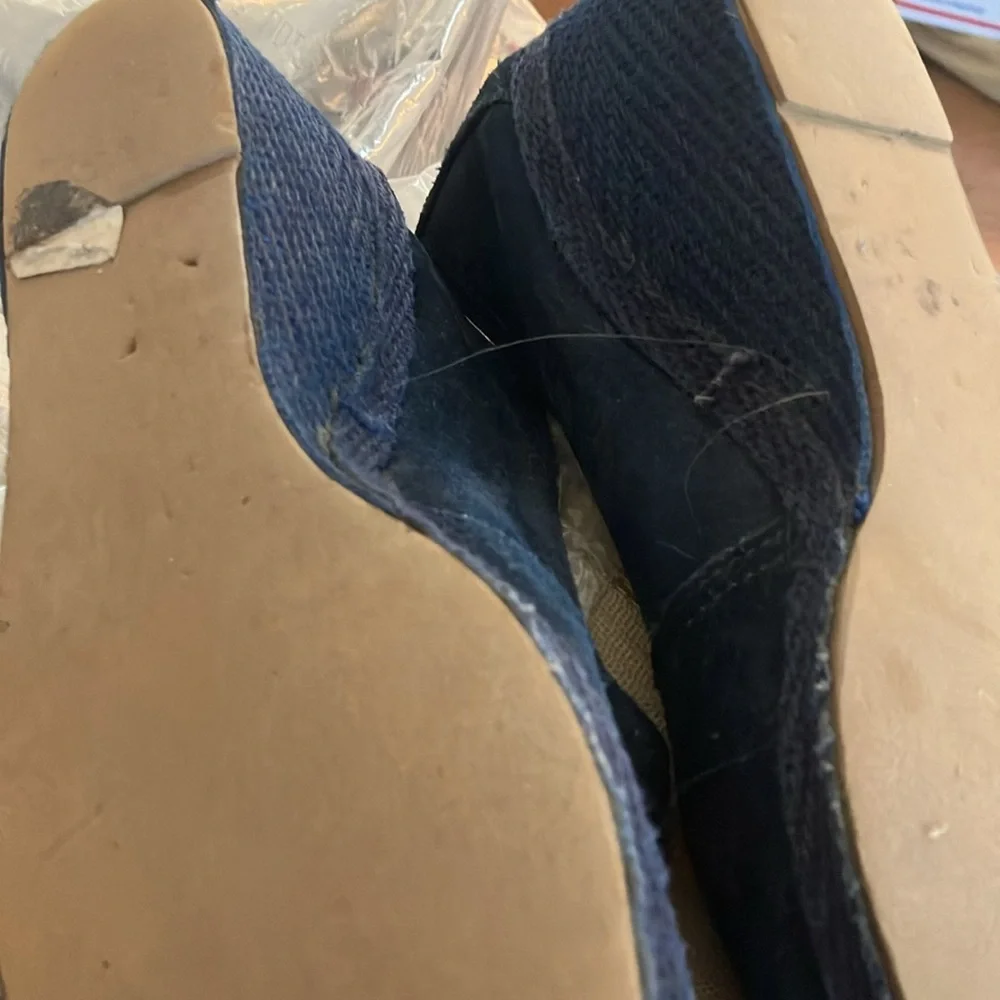 Dark Blue Suede wedges 8